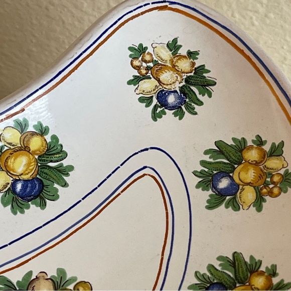 Cantagalli Firenze Pottery Bread Salad Plate Vegetables Fruit Florence Italy TWO - Picture 13 of 15